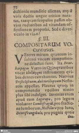 §. III. Compositarum Vocumusus