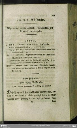 Dritter Abschnitt. Allgemeine orthographische Hülfsmittel und Erleichterungsregeln