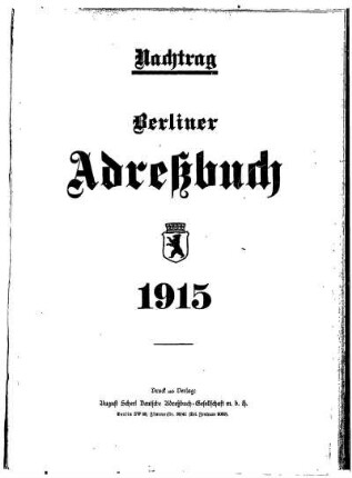 Nachtrag Berliner Adreßbuch 1915