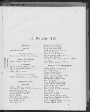 II. Die Bürgerschaft.