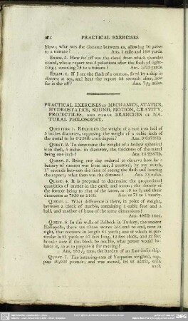 Practical Exercises In Mechanics, Statics, Hydrostatics, Sounds, Motion, Gravity, Projectiles, And Other Branches Of Natural Philosophy