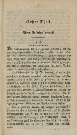 Erster Theil. Vom Criminalproceß.