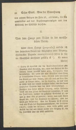 II. Von dem Hange zum Bösen in der menschlichen Natur
