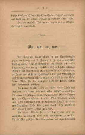 Wer, wie, wo, was