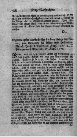Systematisches Lehrbuch über die drey Reiche der Natur. Bd.1.2.