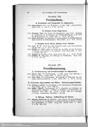 XIV. Forstbenutzung