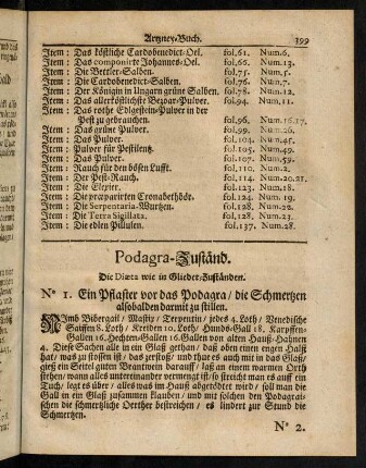 399-421, Podagra-Zuständ. - Vor das Seyten-Stechen.