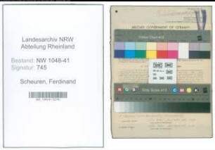 Entnazifizierung Ferdinand Scheuren , geb. 24.10.1913 (Polizist)