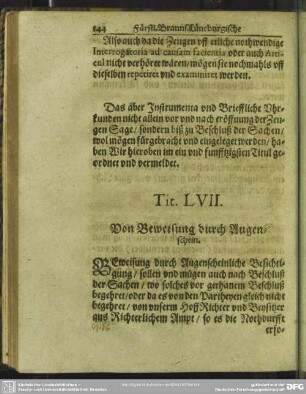 Tit. LVII. Von Beweisung durch Augenschein