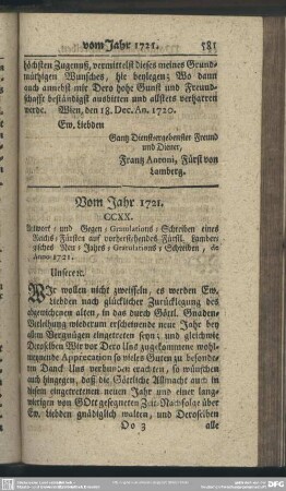 Vom Jahr 1721