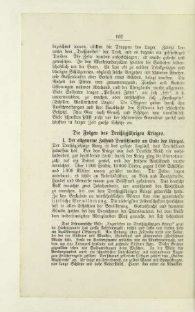 Die Folgen des Dreißigjährigen Krieges