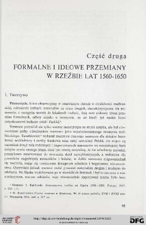 Część druga: Formalne i ideowe przemiany w rzeźbie lat 1560 - 1650