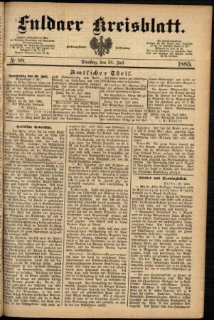 Ausgabe vom Dienstag, den 28. Juli 1885.