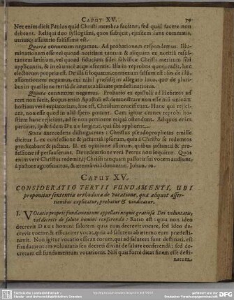 Caput XV. Consideratio Tertii Fundamenti, Ubi proponitur sententia orthodoxa de vocatione, quae aliquot assertionibus explicatur, probatur & vindicatur