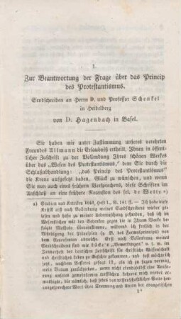 7-49 Zur Beantwortung der Frage über das Princip des Protestantismus