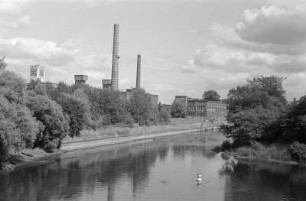In Wittenberge an der Elbe : In Wittenberge an der Elbe, ehemalige Singer/Veritas-Nähmaschinenwerke mit dem grössten Uhrenturm seiner Art