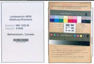 Entnazifizierung Cornelia Behrensmann , geb. 21.04.1893 ()