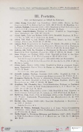 III. Porträts (Nr. 518 - 925)