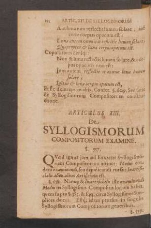 Articulus XIII. De Syllogismorum Compositorum Examine.