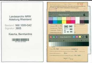 Entnazifizierung Bernhardine Kascha , geb. 20.01.1916 ()