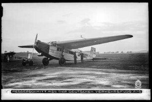 Flugplatz Dresden-Heller, Verkehrsflugzeug Messerschmitt M 24 der Deutschen Verkehrsflug AG