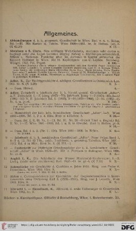 Allgemeines (Nr. 1 - 809)