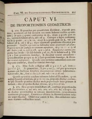 Caput VI. De Proportionibus Geometrics.