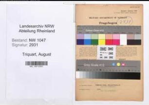 Entnazifizierung August Triquart , geb. 16.05.1906 (Richter)