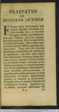 Praefatio Ad Benevolum Lectorem