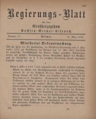 Nr. 10 : 19. März 1875