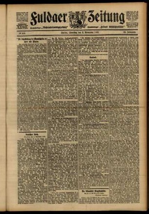 Erste Ausgabe vom Samstag, den 03. November 1906.