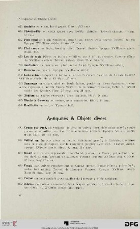 Antiquités & Objets divers (Nr. 687-758)