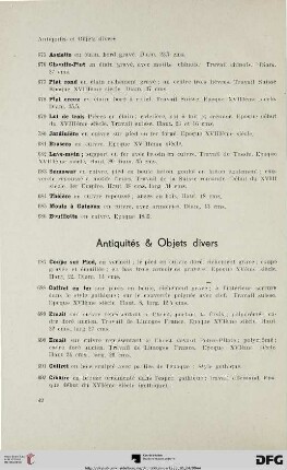 Antiquités & Objets divers (Nr. 687-758)
