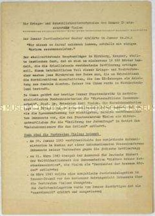 Hektografierte Ausarbeitung der Nationalen Front über die NS-Vergangenheit des bundesdeutschen Staatssekretärs Vialon