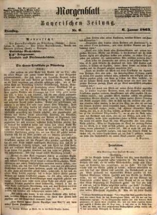 Bayerische Zeitung. Mittag-Ausgabe. 1863 = Jg. 58, [3] = Morgenblatt