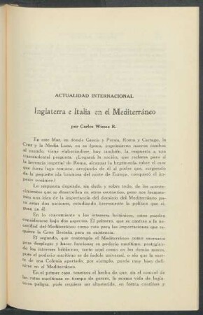 Actualidad internacional - Inglaterra e Italia en el Mediterráneo