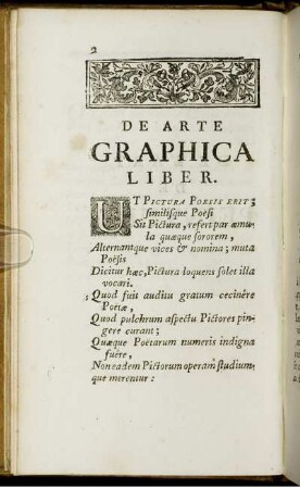 De Arte Graphica Liber. = De L'Art De Peinture.