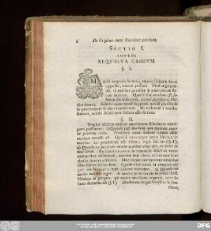 Sectio I. Sistens Requisita Crisium.