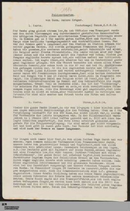 [Feldpostkarten, 08.09. - 19.10.1914]