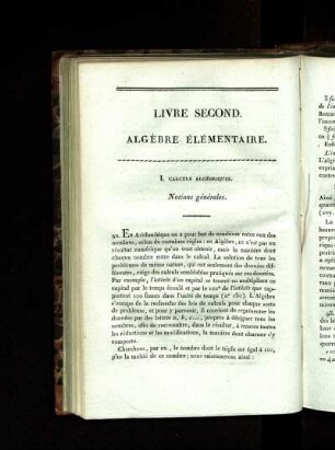 Livre II. Algèbre Élémentaire.