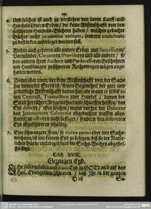 Cap. XVIII. Gezeugen Eyd