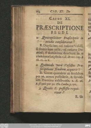 Caput XI. De Praescriptione Feudi.
