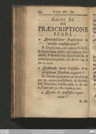 Caput XI. De Praescriptione Feudi.