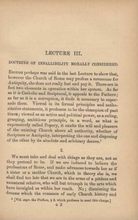Lecture III. Doctrine of infallibility morally considered