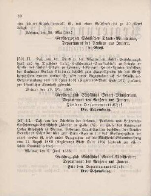 51. Ministerial-Bekanntmachung, der Lebens-, Pensions- und Leibrenten-Versicherungs-Gesellschaft "Iduna" zu Halle a/S. betreffend
