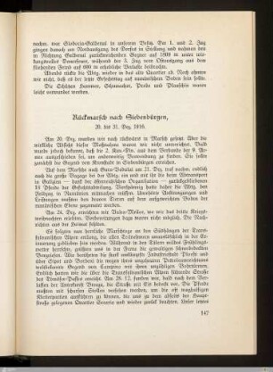 Rückmarsch nach Siebenbürgen