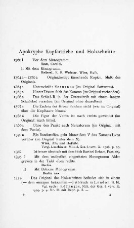 Apokryphe Kupferstiche und Holzschnitte.