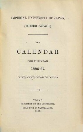Calendar. 1886/87