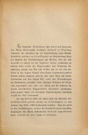 Ein Fall von Nephritis interstitialis mit Endocarditis und Herztod
