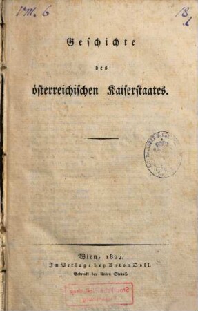 Geschichte des österreichischen Kaiserstaates